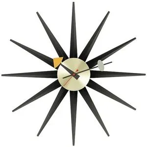 VITRA Wanduhr Sunborst Clock 47cm (Messing/Schwarz) schwarz baby