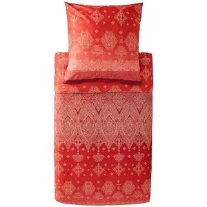 BASSETTI Satin Bettwäsche 2x70x90cm/  200x200cm KERALA Bordeaux  dunkelrot baby