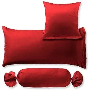 FLEURESSE Satin Kissenbezug Royal Uni 2er 70x90cm Dunkelrot dunkelrot baby