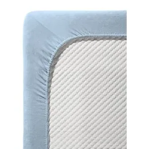 FLEURESSE Satin Spannleintuch Royal Uni 180x200cm Hellblau hellblau
