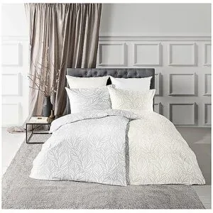 FLEURESSE Damast Bettwäsche OPAL 2x70x90cm/200x200cm Weiss weiss baby