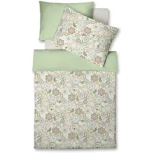 FLEURESSE Satin Bettwäsche MODERN GARDEN 70x90cm / 140x200cm Desert Flower hellgrün