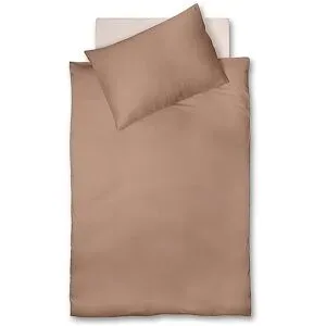 FLEURESSE Satin Bettwäsche ROYAL UNI 70x90cm / 140x200cm Hellbraun hellbraun