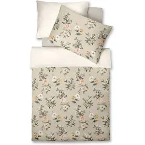 FLEURESSE Satin Bettwäsche 70x90cm/140x200cm BED ART Wildflower Cream beige