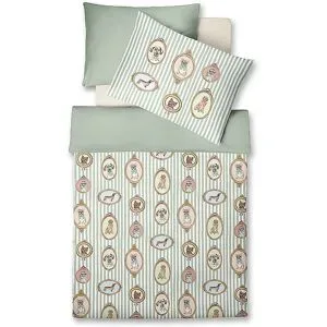FLEURESSE Satin Bettwäsche SWEET ART 70x90cm / 140x200cm Tea Room Sage hellgrün