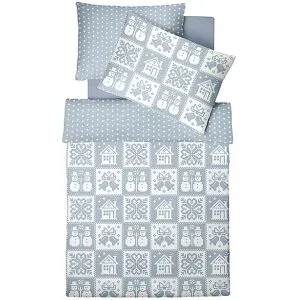 FLEURESSE Flanell Bettwäsche 70x90cm/140x200cm ASPEN Blue hellblau