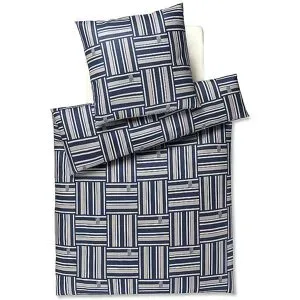 JOOP! Satin Bettwäsche Weave 70x90cm/140x220cm Navy dunkelblau baby