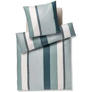 JOOP! Satin Bettwäsche HERRINGBONE STRIPES 70x90cm/140x220cm Emerald dunkelgrün