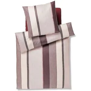 JOOP! Satin Bettwäsche HERRINGBONE STRIPES 70x90cm/140x200cm Rose  beere