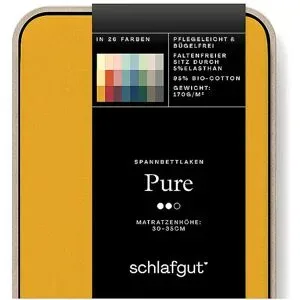 SCHLAFGUT Jersey Spannleintuch PURE 90x200cm Yellow Deep S  gelb baby