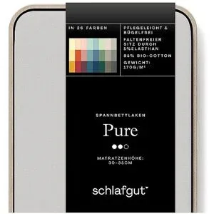 SCHLAFGUT Jersey Spannleintuch PURE 90x200cm Grey Light S  hellgrau baby