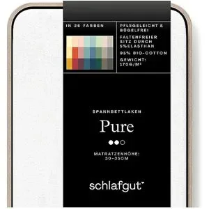 SCHLAFGUT Jersey Spannleintuch PURE 140x200cm Full White L  weiss baby