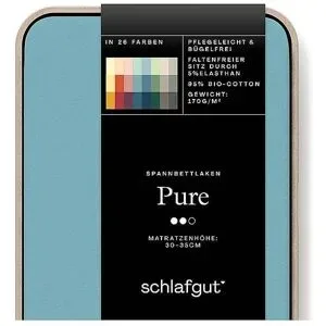 SCHLAFGUT Jersey Spannleintuch PURE 180x200cm Petrol Mid XL mint