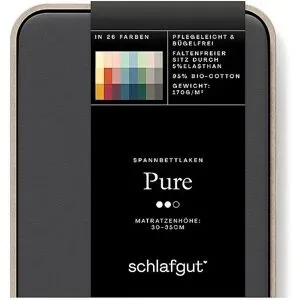 SCHLAFGUT Jersey Spannleintuch PURE 180x200cm Grey Deep XL grau