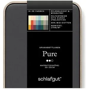 SCHLAFGUT Jersey Spannleintuch PURE 120x200cm Grey Deep N grau baby