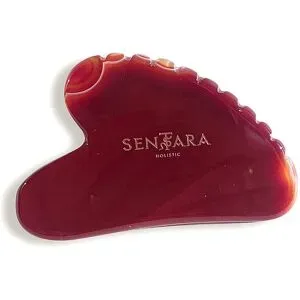 SENTARA Massagestein - Gua Sha Herz mit Zähnen Cornaline Rot rot