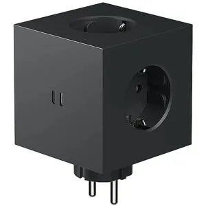 AVOLT Mehrfachsteckdose Square 2 F Black schwarz