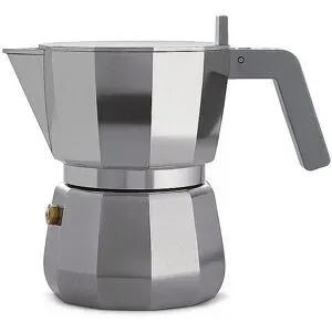 Alessi Espressomaschine Moka 3 Tassen grau