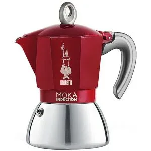 Bialetti Espressokocher Moka Induction 6 Tassen Alu/Rot rot