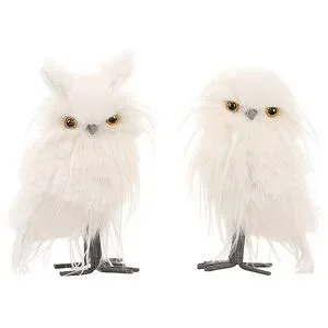 GOODWILL Dekofigur Eule Long Hair 21cm white/cream weiss