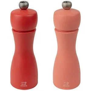 PEUGEOT Pfeffer- und Salzmühle Set TAHITI FEUER 2-tlg. 15cm Buche / Apricot und Rot rot baby