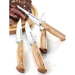 ZASSENHAUS Steakmesser Set 4er Pakkaholz braun