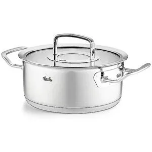 FISSLER Kochtopf mit Glasdeckel ORIGINAL PROFI COLLECTION 20cm/2,6l Edelsathl silber