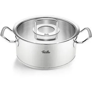 FISSLER Kochtopf mit Glasdeckel ORIGINAL PROFI COLLECTION 24cm/4,6l Edelsathl silber