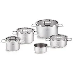 FISSLER Kochtopf Set mit Glasdeckel VISEO PRO 5-tlg. Edelstahl silber