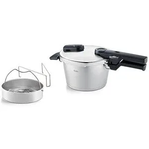 FISSLER Schnellkochtopf mit Dämpfeinsatz VITAQUICK 18cm/2,5l Edestahl silber baby