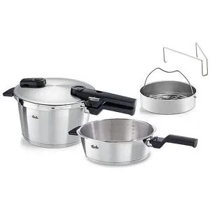 FISSLER Schnellkochtopf Set 2-tlg VITAQUICK 4,5l+2,5l Eedelstahl  silber