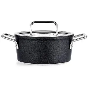 FISSLER Kochtopf mit Gasdeckel ADAM0ANT 18cm/2l Anihaft/Schwarz  schwarz baby