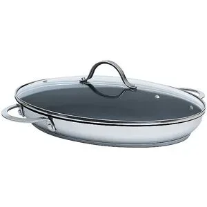 KELOMAT Perfekt Fischpfanne Induktion 38/26 mit Deckel silber baby