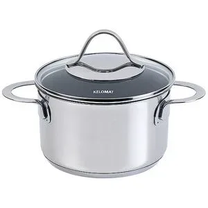 KELOMAT Fleischtopf 16cm / 1,9l Perfekt Edelstahl Antihaft silber