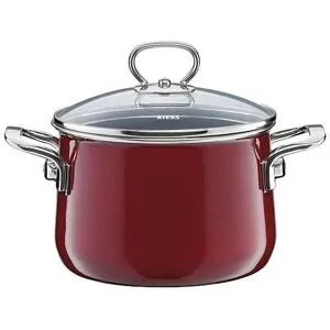 RIESS Fleischtopf mit Glasdeckel NOUVELLE 20cm/4l Rosso dunkelrot