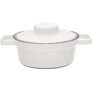 RIESS Emaille Kasserolle mit Deckel Aromapot - Truehomeware 20cm 1,2l weiss