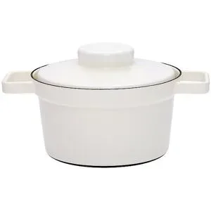 RIESS Emaille Topf mit Deckel Aromapot - Truehomeware 20cm 1,75l weiss