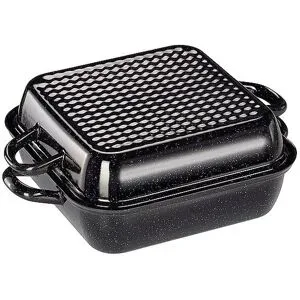 RIESS Bratpfanne mit Deckel 26x26cm Schwarz schwarz