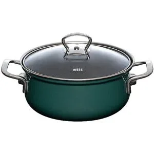 RIESS Kasserolle mit Glasdeckel TEAL 20cm/2l Blaugruen petrol