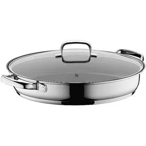 WMF Schmorpfanne/ Fischpfanne oval 38 x 26 cm Cromargan silber