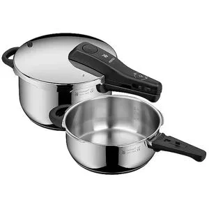 WMF Schnellkochtopf Set PERFECT 4,5l + 3l Cromargan silber