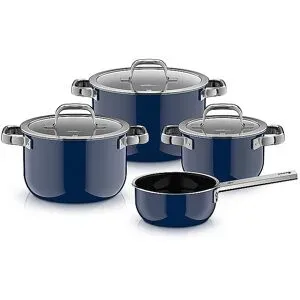 WMF Topf Set 4-teilig FUSIONTEC MINERAL PRO Tim Raue Ocean Dunkelblau dunkelblau