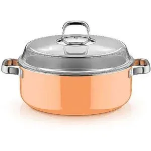 WMF Schmortopf mit Glasdeckel FUSINTEC MINERAL PRO 6ml/28cm Papaya Orange  orange