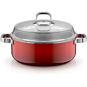 WMF Schmortopf mit Glasdeckel FUSINTEC MINERAL PRO 6ml/28cm Passion Red  dunkelrot