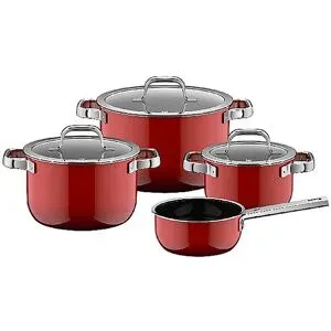 WMF Kochtopf Set 4tlg. FUSIONTEC MINERLA PRO Passion Red dunkelrot