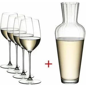 RIEDEL Weissweinglas 5er Set VERITAS Riesling/Zinfandel und Dekanter