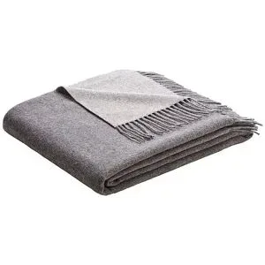 BIEDERLACK Kaschmir Wohndecke - Plaid 130x170cm grau baby