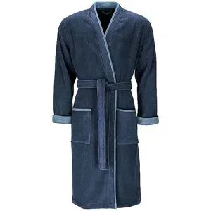 Vossen Herren Bademantel L AMADEUS Navy Blue dunkelblau   XL Herren