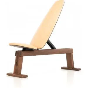 NOHRD WeightBench Hantelbank Nussbaum Echtleder natur