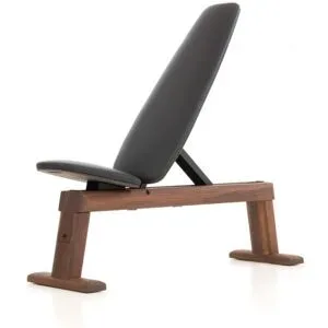 NOHRD WeightBench Hantelbank Nussbaum Kunstleder schwarz